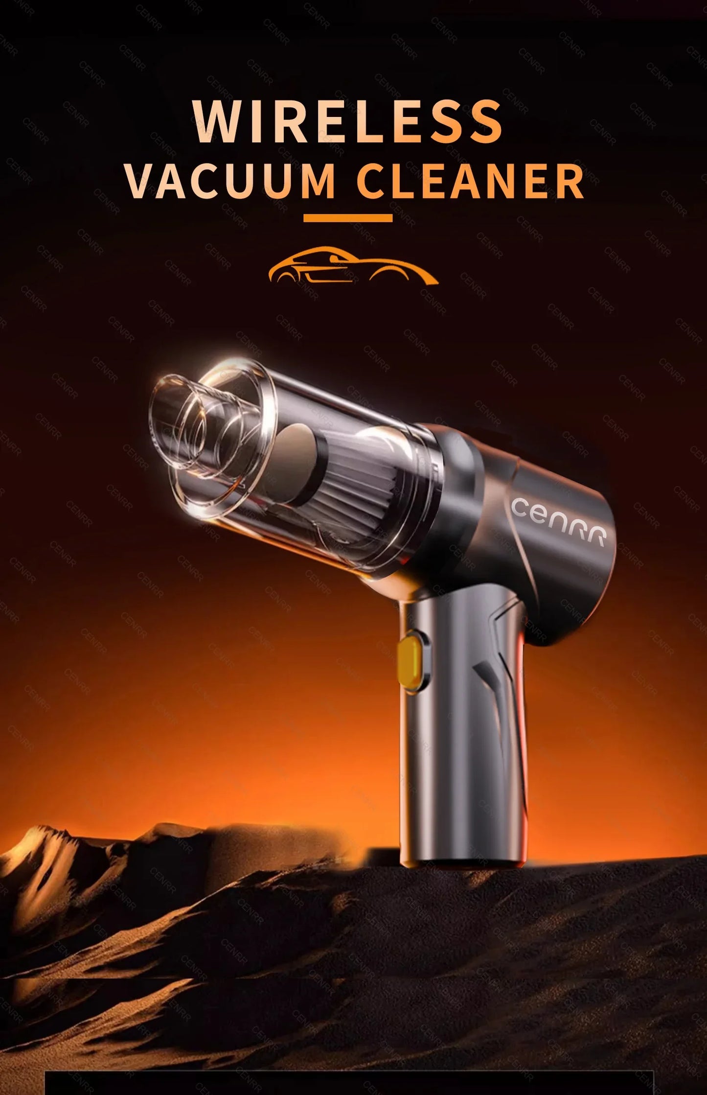 CENRR NEW 895000PA Car Vacuum Cleaner Cordless Powerful Wireless Car Cleaner Cleaning Machine HandHeld Portable Vacuum Cleaner