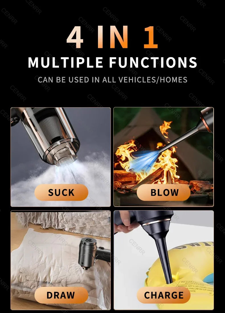 CENRR NEW 895000PA Car Vacuum Cleaner Cordless Powerful Wireless Car Cleaner Cleaning Machine HandHeld Portable Vacuum Cleaner